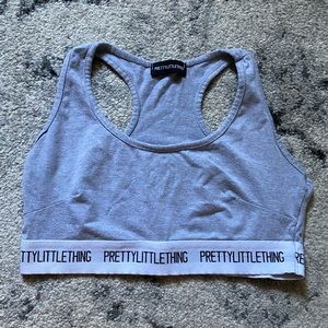 SOLD* grey prettylittlething cotton sports bra